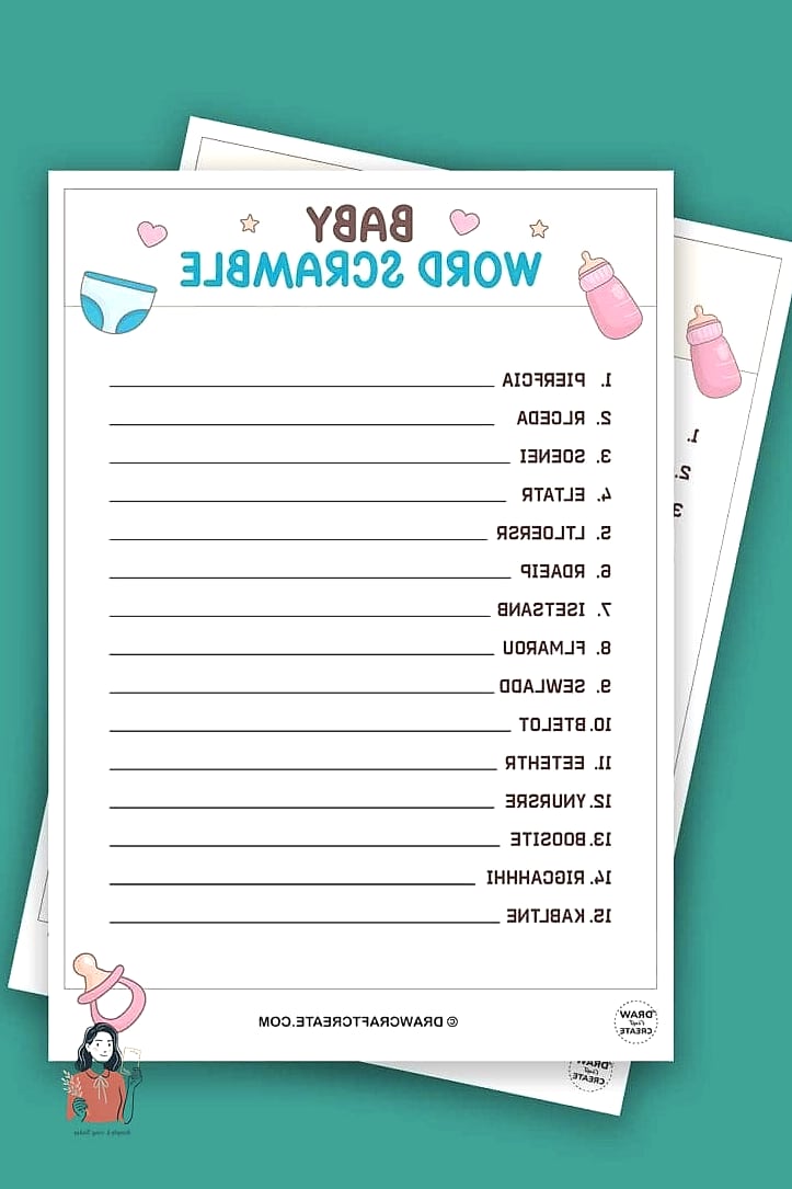 26 Unforgettable Printable Baby Shower Games That Are Totally Pinterest-Worthy 3 Baby Word Scramble
