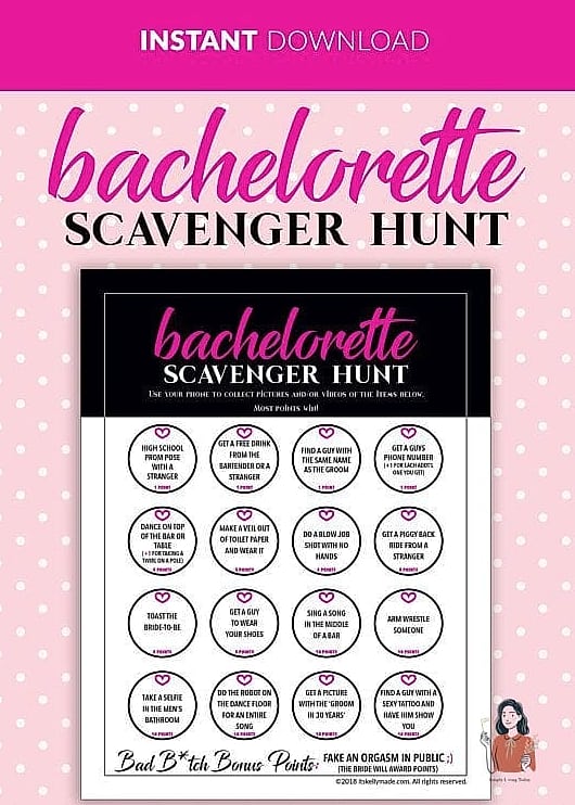 Bachelorette Scavenger Hunt