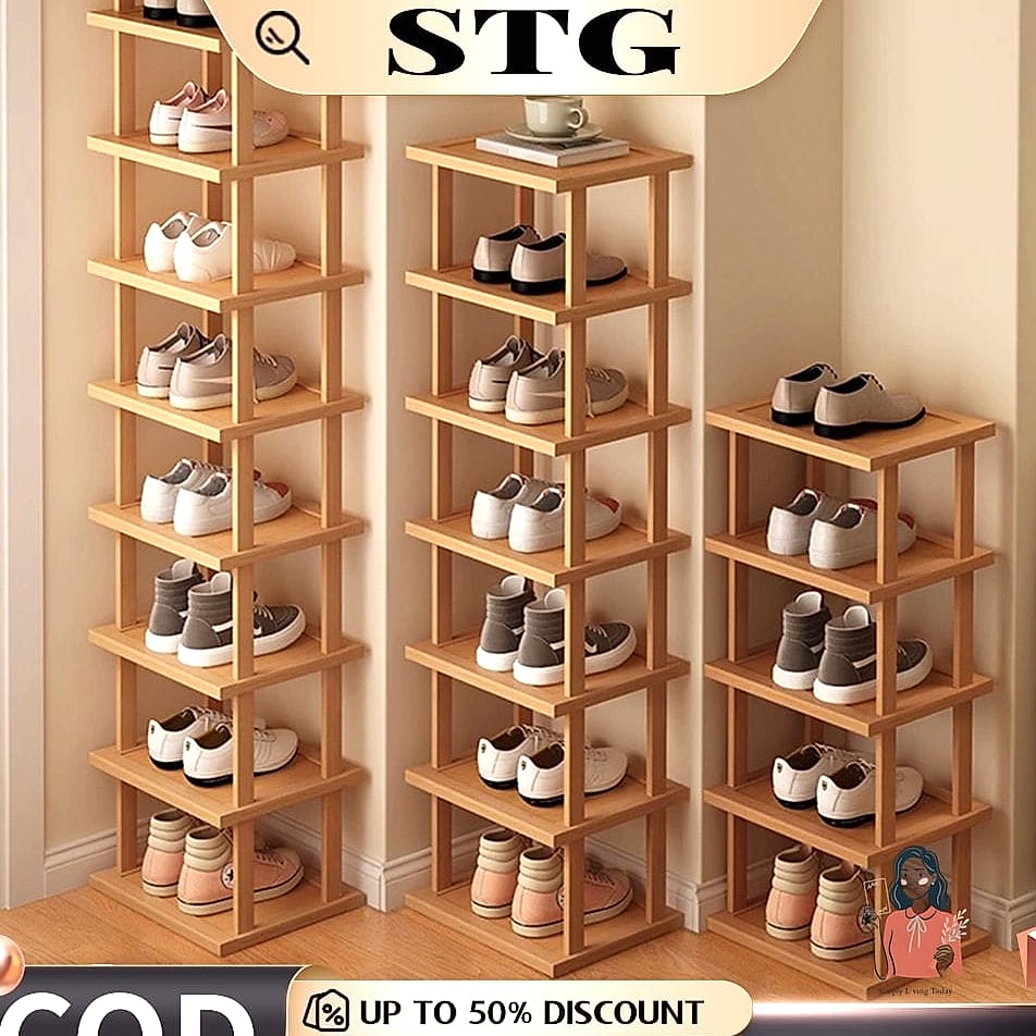 22 Brilliant DIY Shoe Rack Ideas to Finally Organize Your Closet 17 Bamboo Stackable Shelf Rack