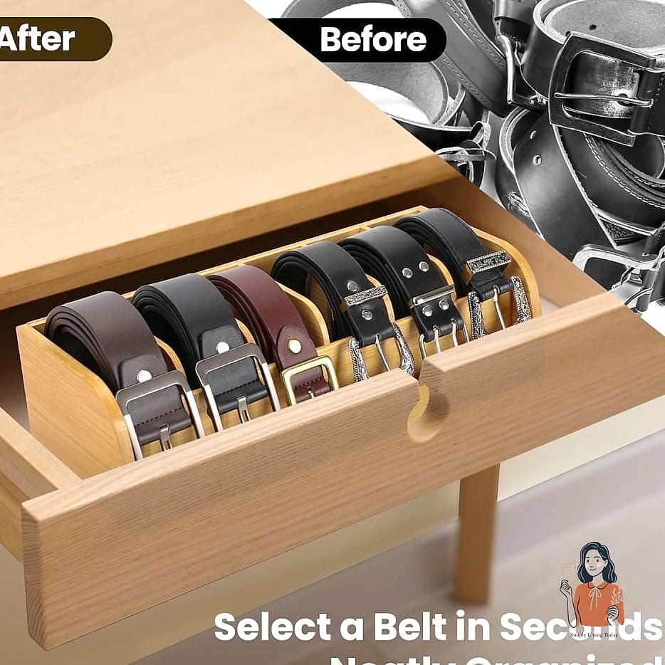 Belt Storage Inside a Hanging Shoe Organizer