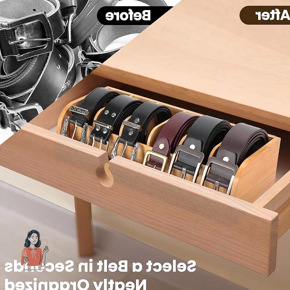 Belt Storage Tray on a Closet Island