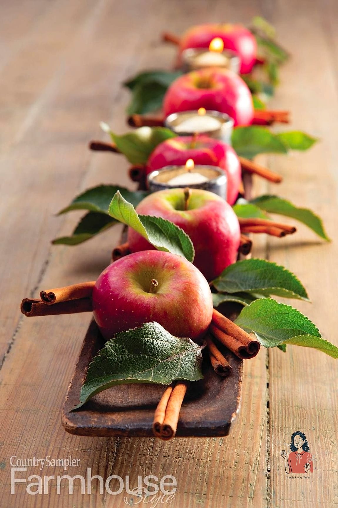 Candlelit Apple Centerpiece