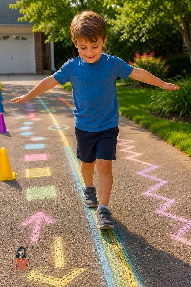 Chalk Balance Beam Path