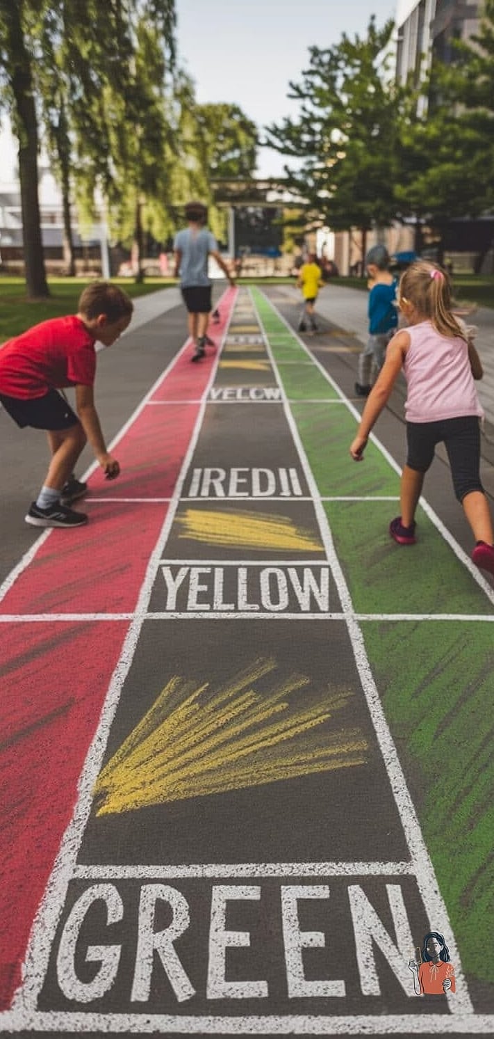 Chalk Relay Race Track