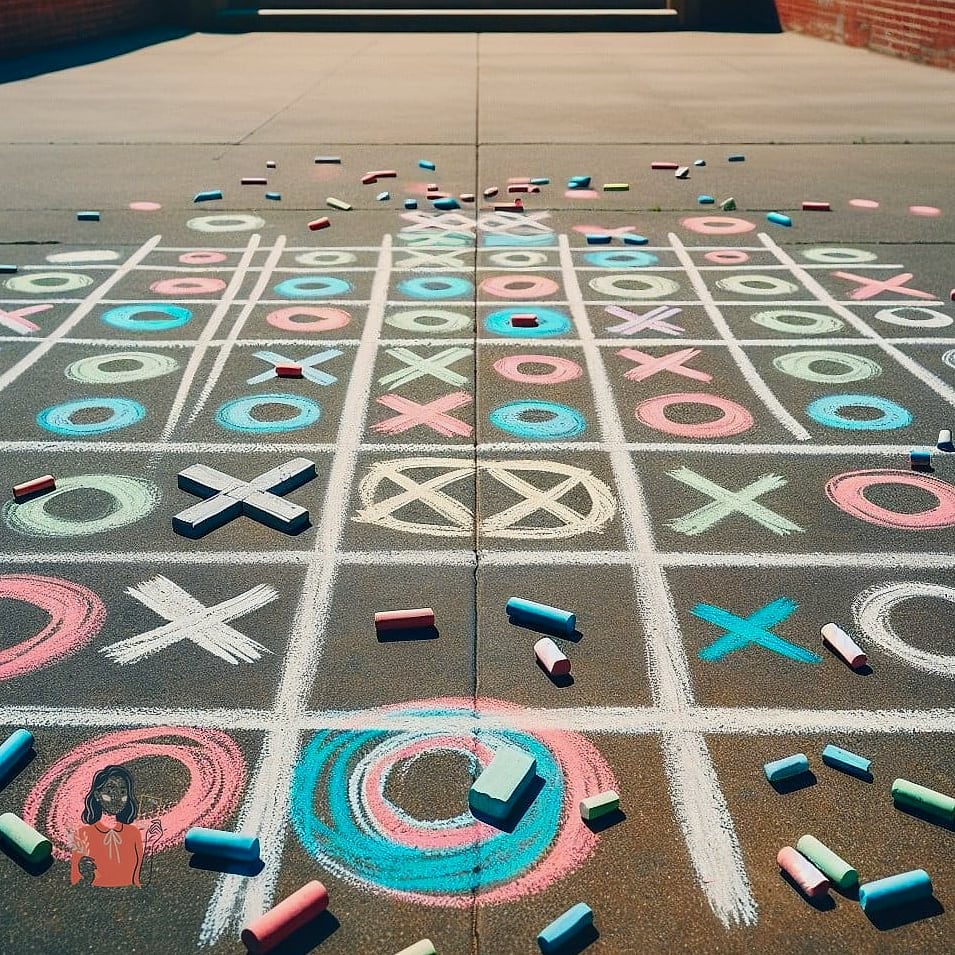 Chalk Tic-Tac-Toe Stations