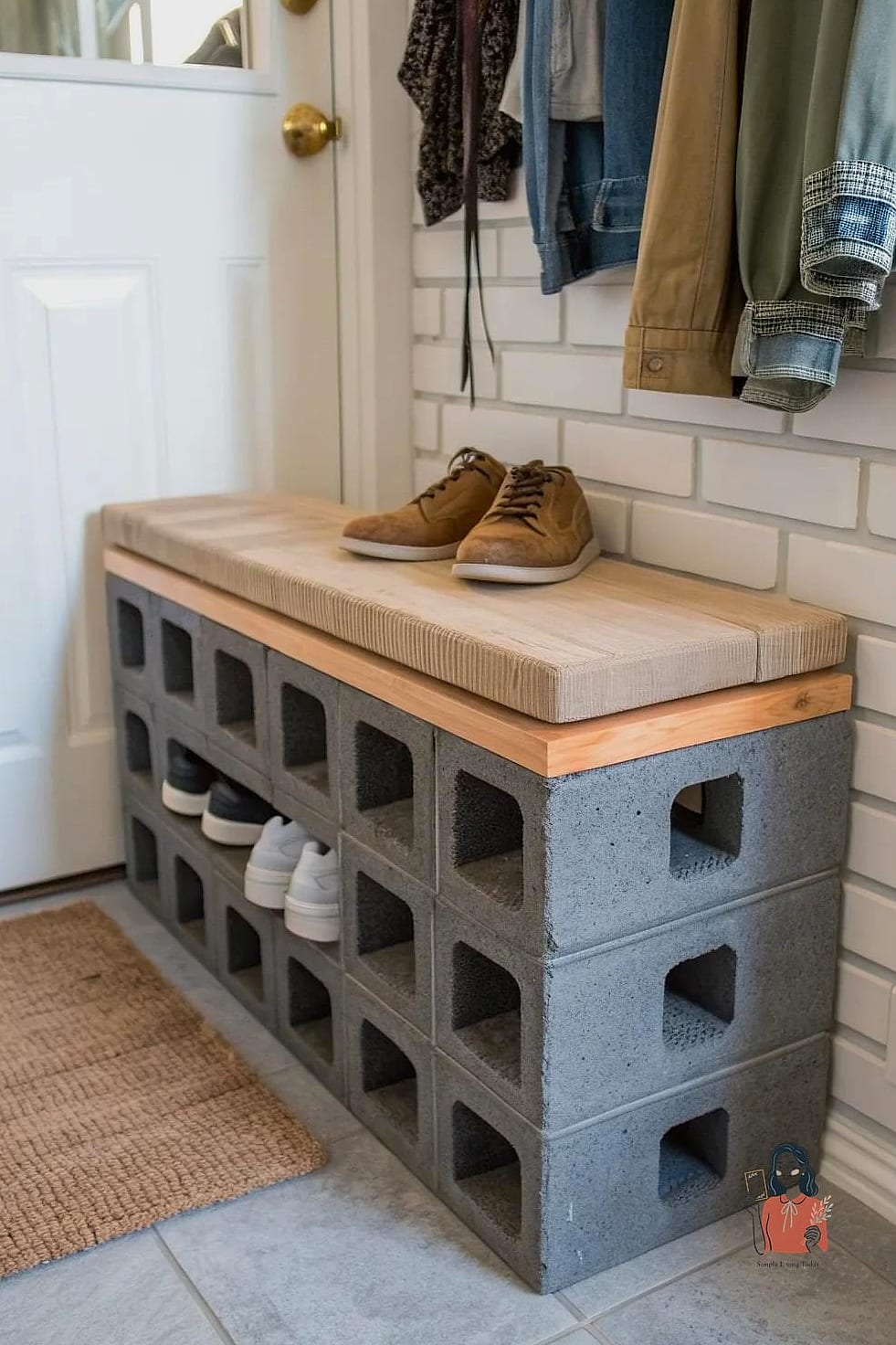 22 Brilliant DIY Shoe Rack Ideas to Finally Organize Your Closet 6 Cinder Block and Board Rack