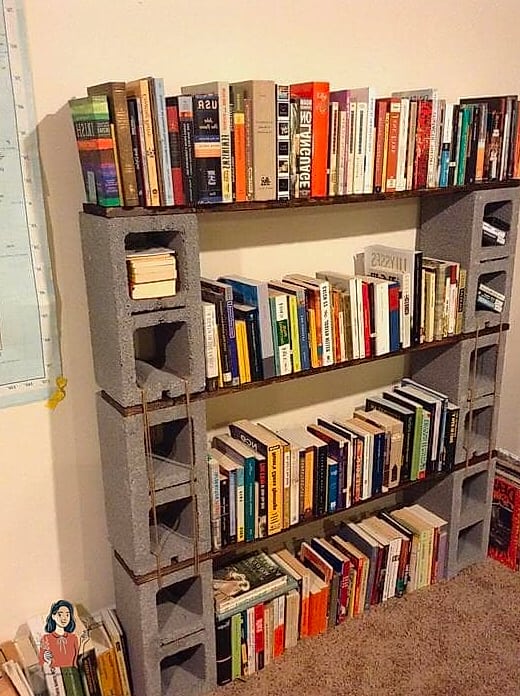 21 Clever Diy Bookshelf On a Budget 2 Cinder Block and Wood Plank Shelf