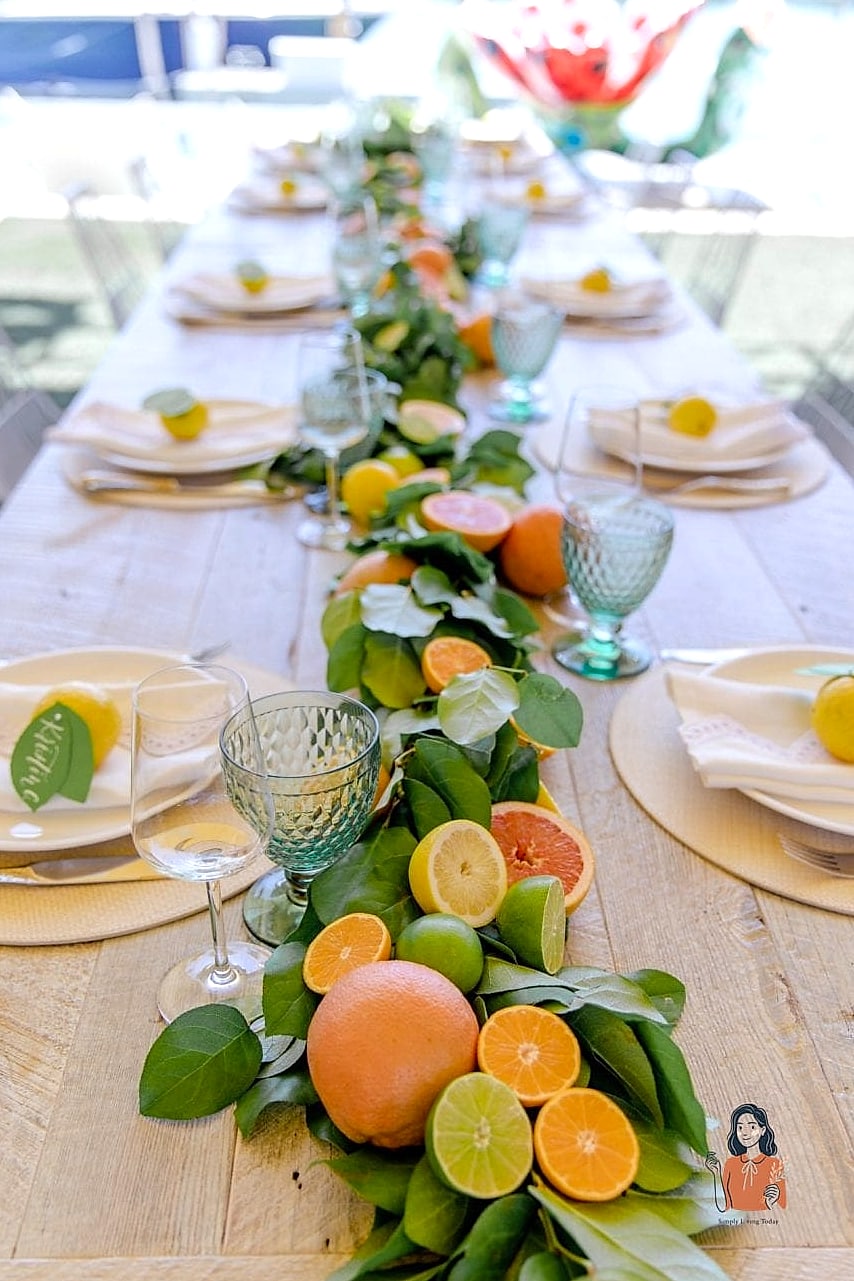 Citrus Slice and Greenery Centerpieces