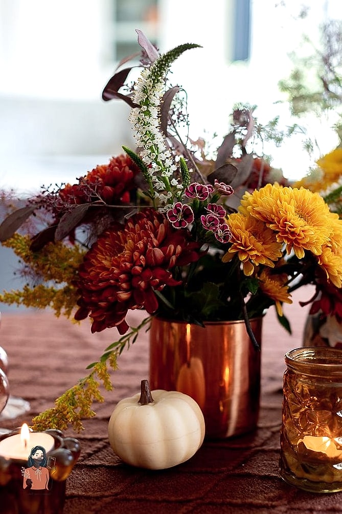 Copper and Rust Floral Arrangement