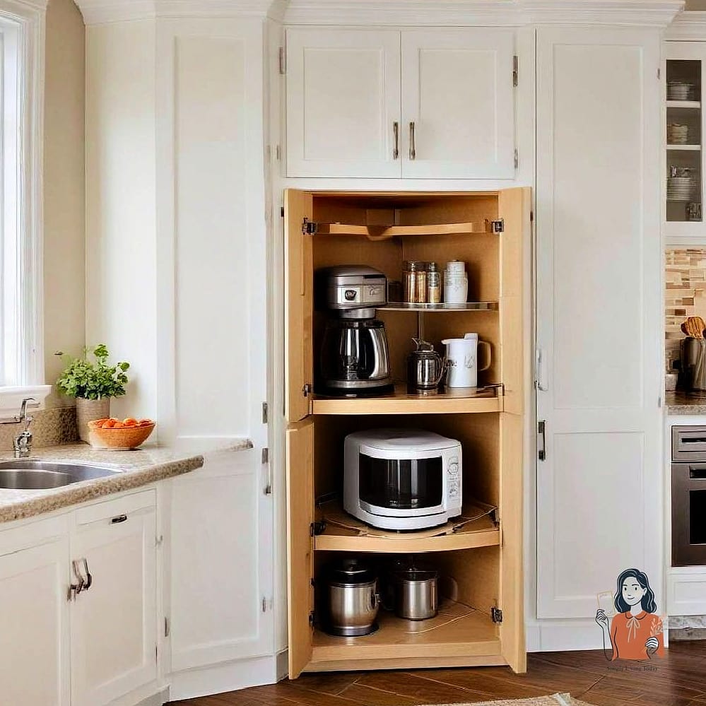 28 Brilliant Corner Cabinet Organization Worth Pinning Immediately 9 Corner Cabinet as a Small Appliance Garage