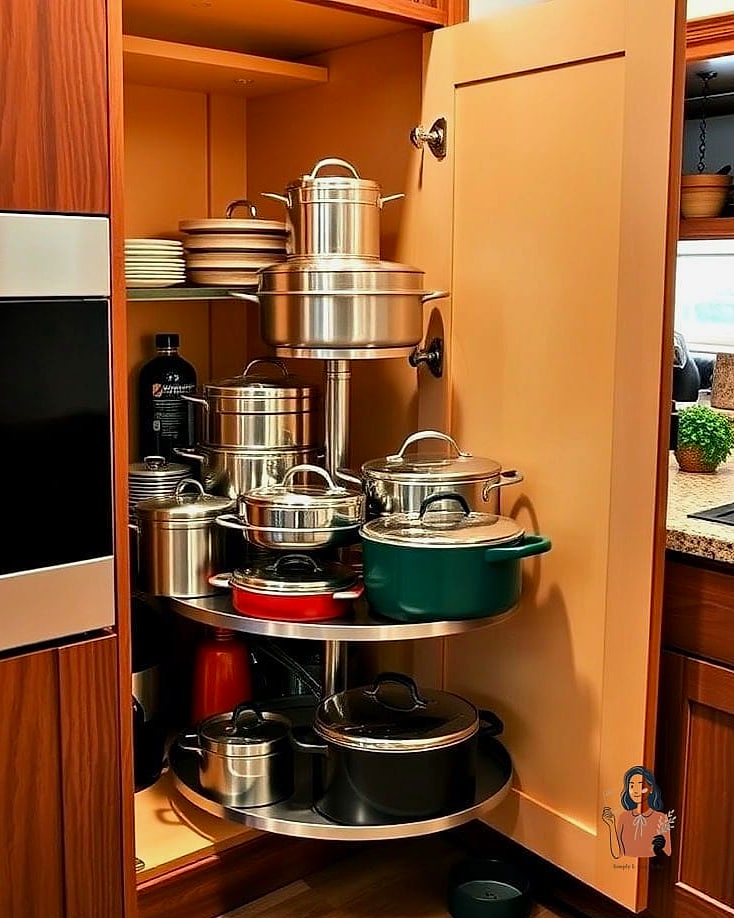 28 Brilliant Corner Cabinet Organization Worth Pinning Immediately 14 Corner Cabinet for Pot and Pan Storage