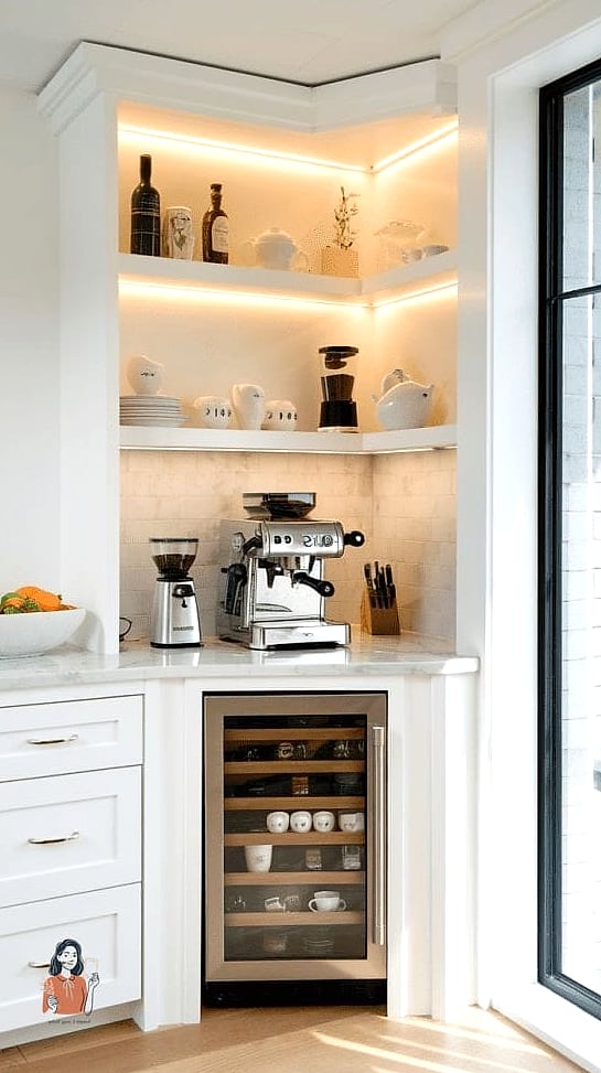 28 Brilliant Corner Cabinet Organization Worth Pinning Immediately 23 Corner Cabinet Coffee and Tea Station