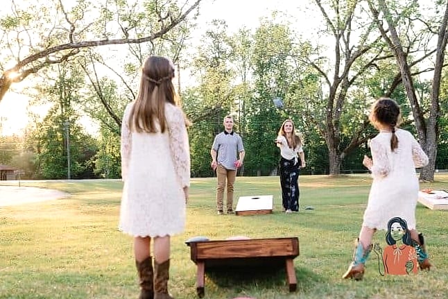 28 Unforgettable Wedding Games That Are Totally Pinterest-Worthy 7 Cornhole with a Wedding Twist