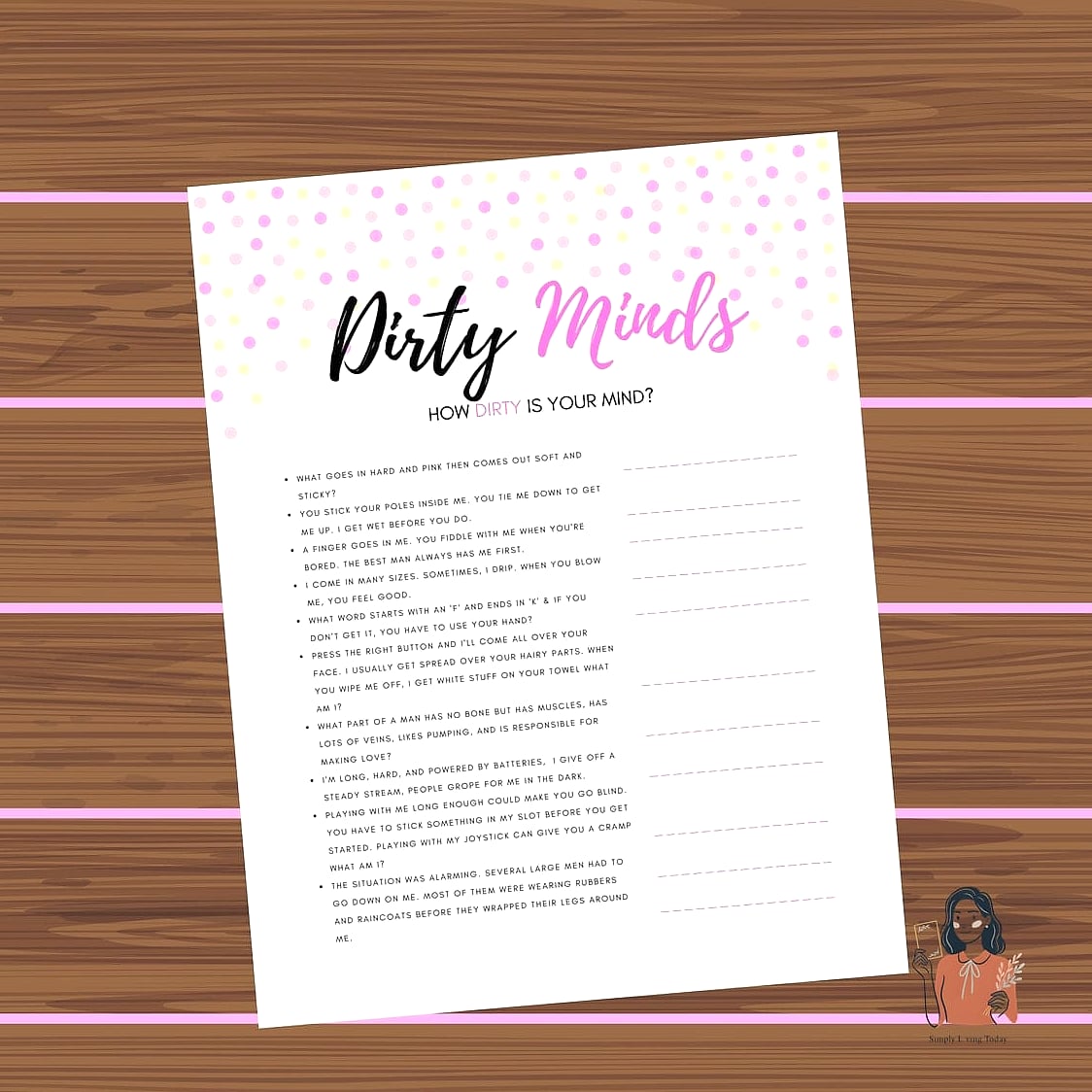 Dirty Minds Style Riddle Game