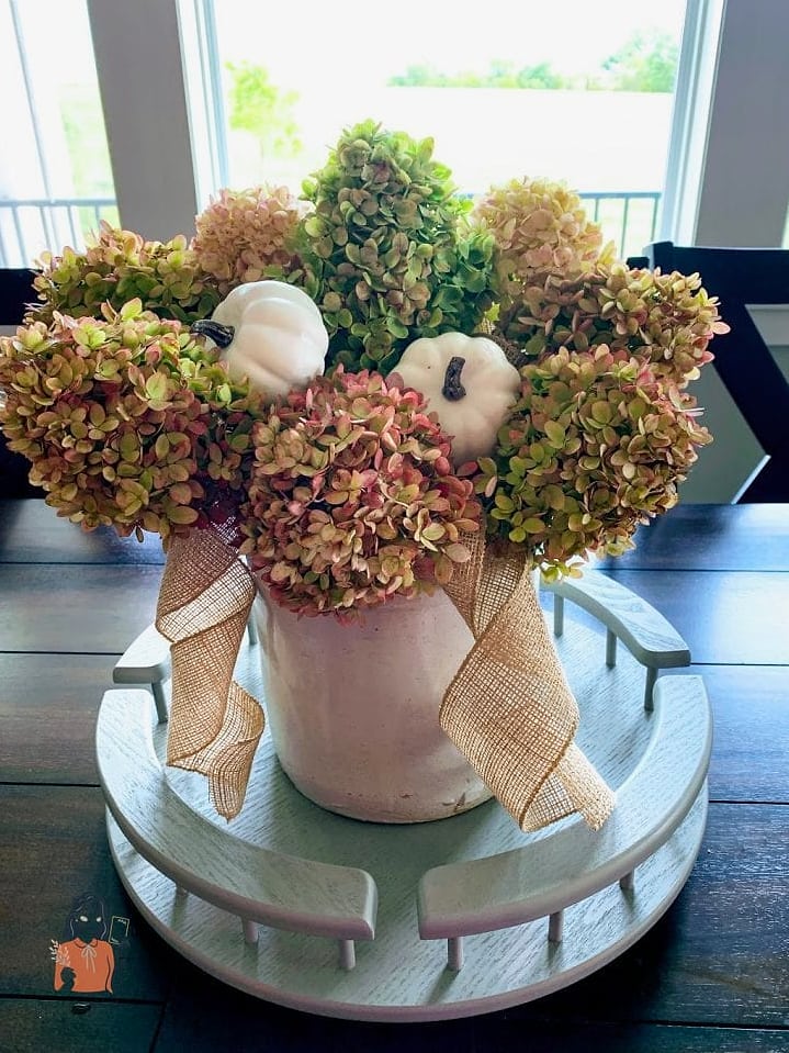 Dried Hydrangea in Mason Jars