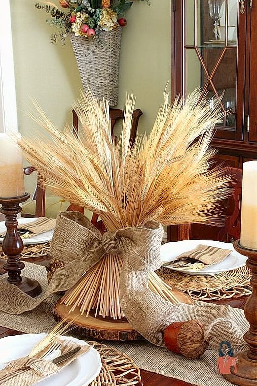 Dried Wheat in Glass Vases
