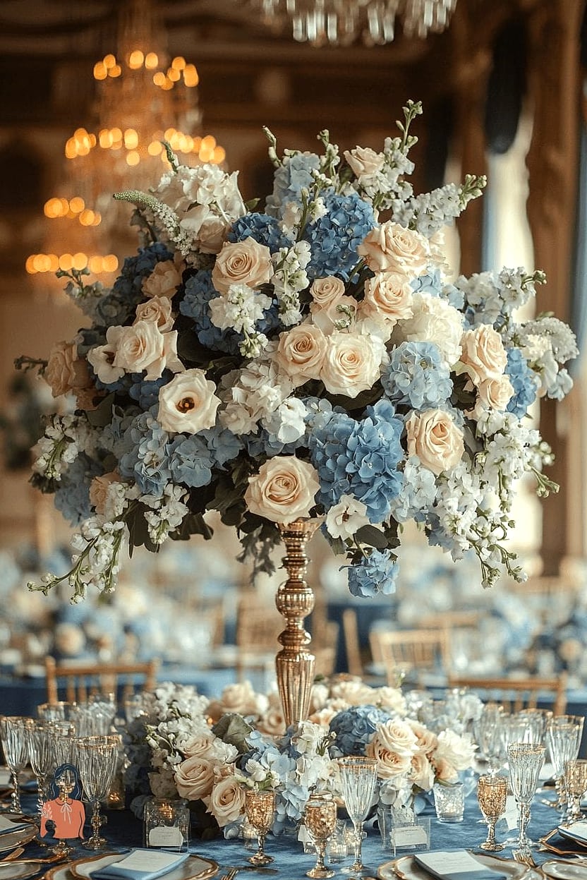 Dusty Blue and Gold Color Palette