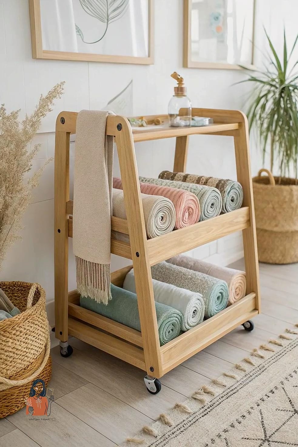 24 Smart Fabric Storage That Actually Work 7 A Fabric Storage Cart on Wheels