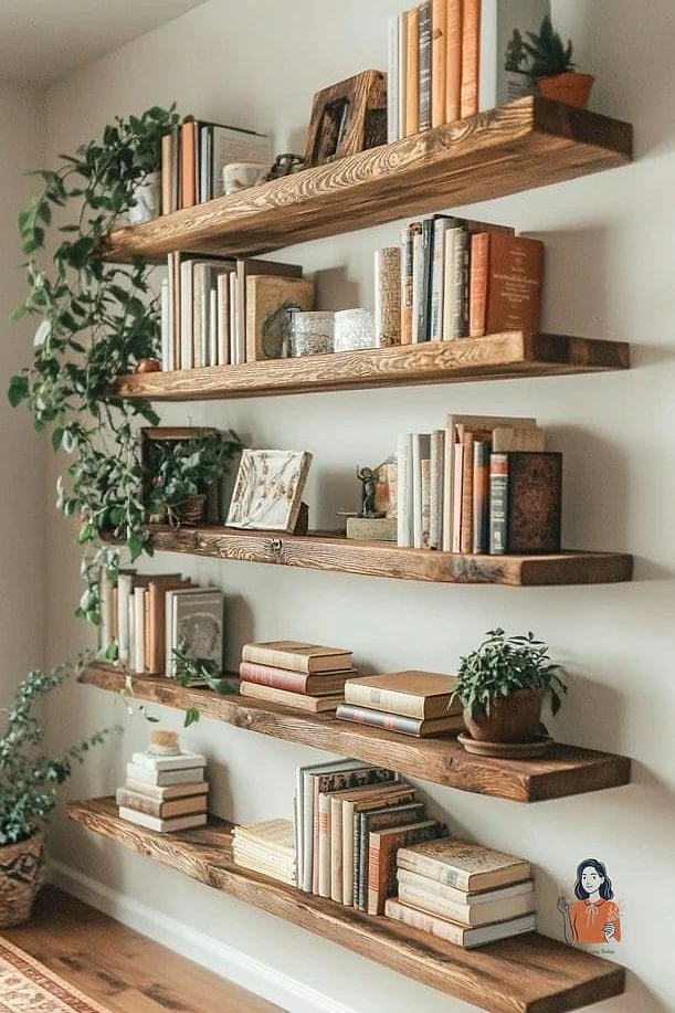 21 Clever Diy Bookshelf On a Budget 8 Floating Wall-Mounted Shelves