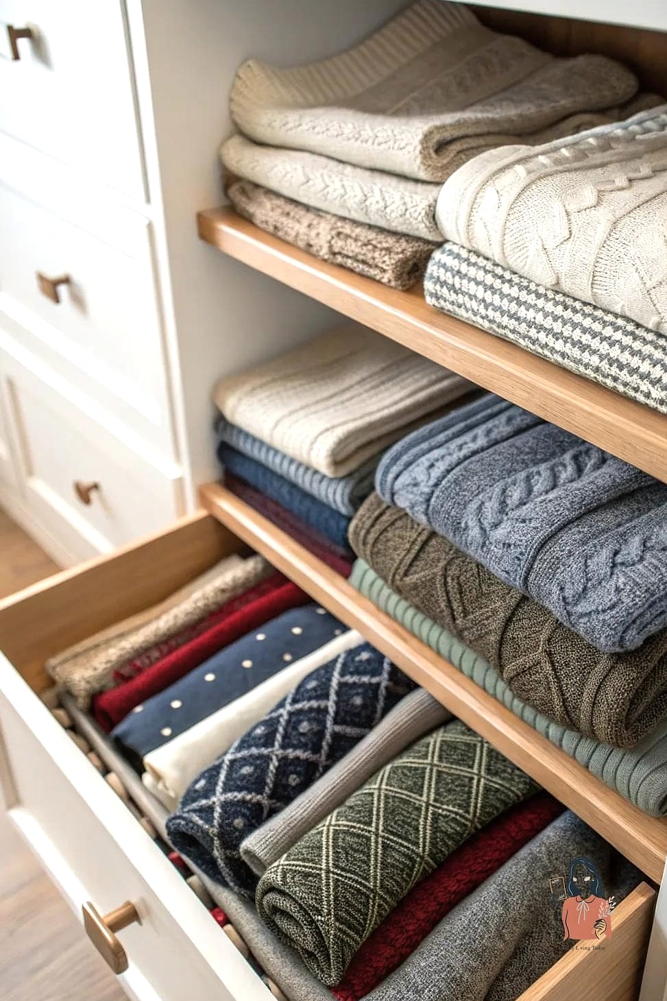 20 Simple Sweater Storage Ideas That Are So Satisfying 11 Fold Sweaters Into Thirds for Drawers