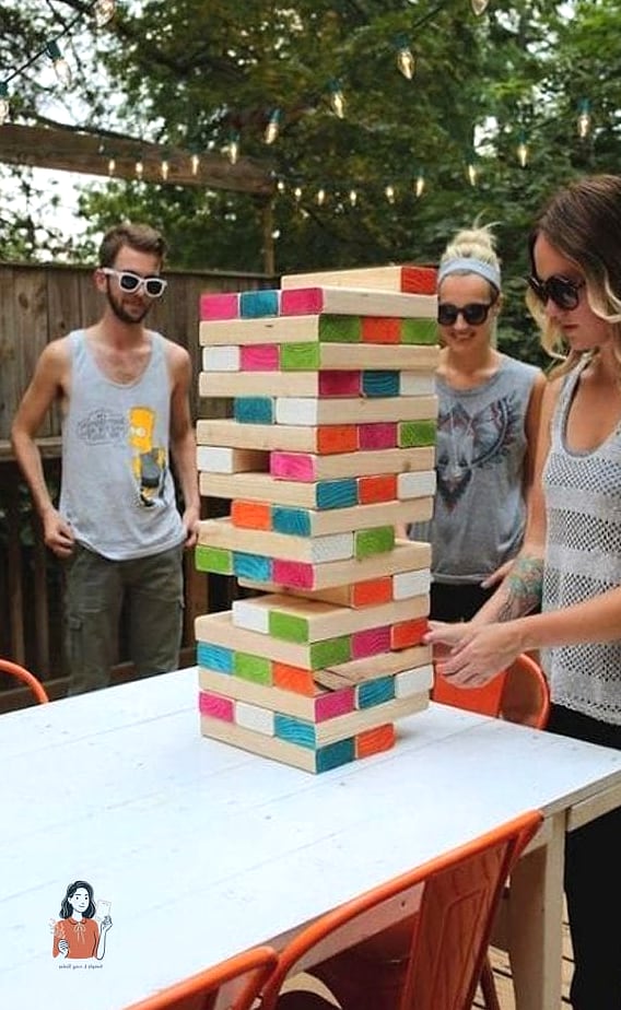 23 Brilliant Diy Party Games That Are Going Viral on Pinterest 19 Giant Jenga With Custom Prompts