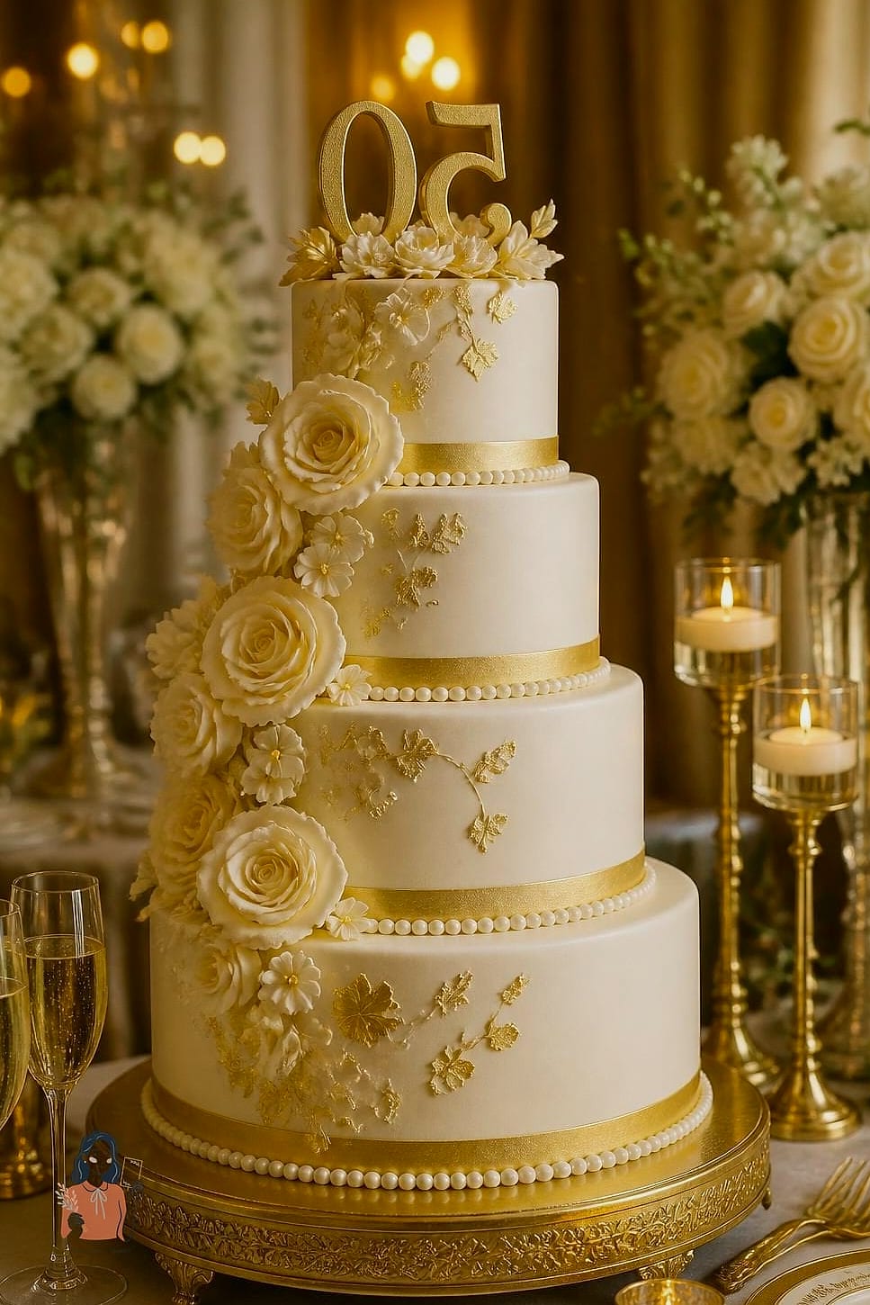 Gold and Ivory Elegant Tablescape