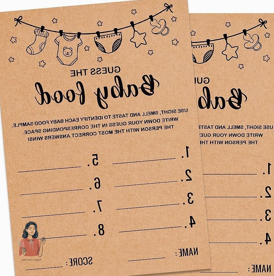 26 Unforgettable Printable Baby Shower Games That Are Totally Pinterest-Worthy 2 Guess the Baby Food Taste Test