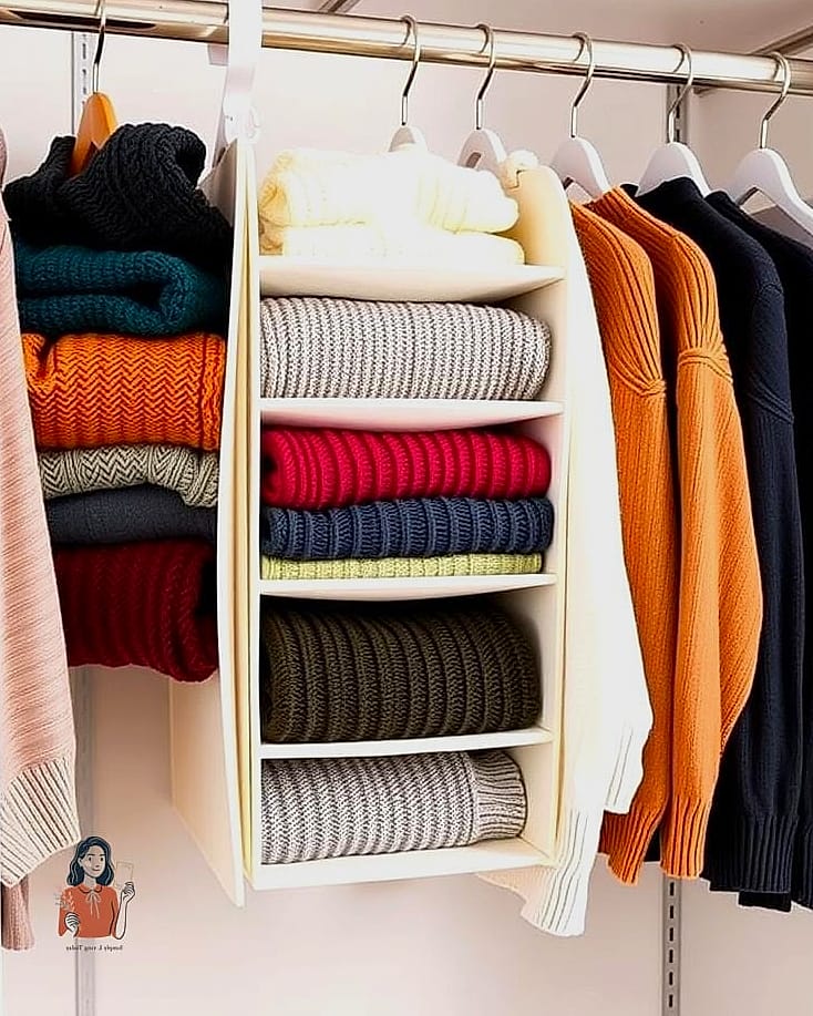 20 Simple Sweater Storage Ideas That Are So Satisfying 14 Hang Heavier Knits on Padded Hangers