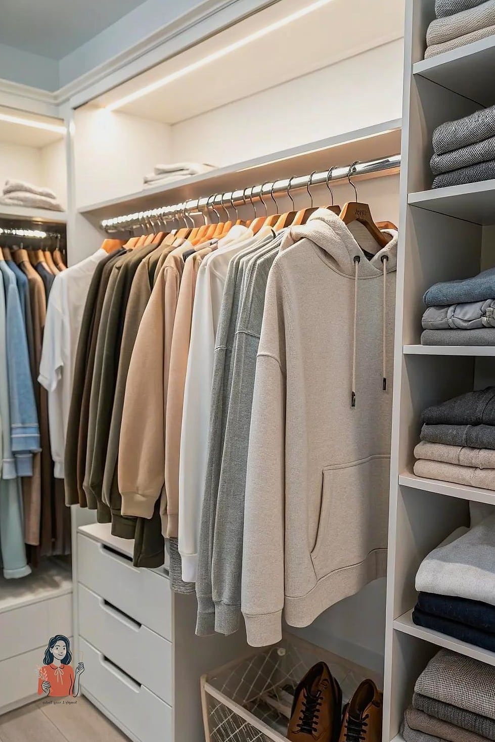 27 Clever Hoodie Storage Ideas to Try This Weekend 20 Install Closet Shelving Above the Rod