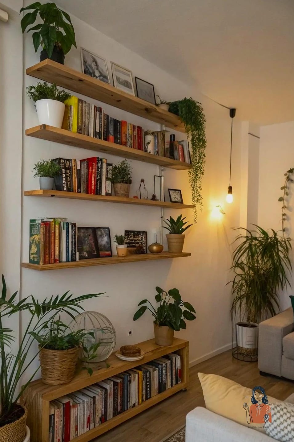 Install Floating Shelves Above Furniture