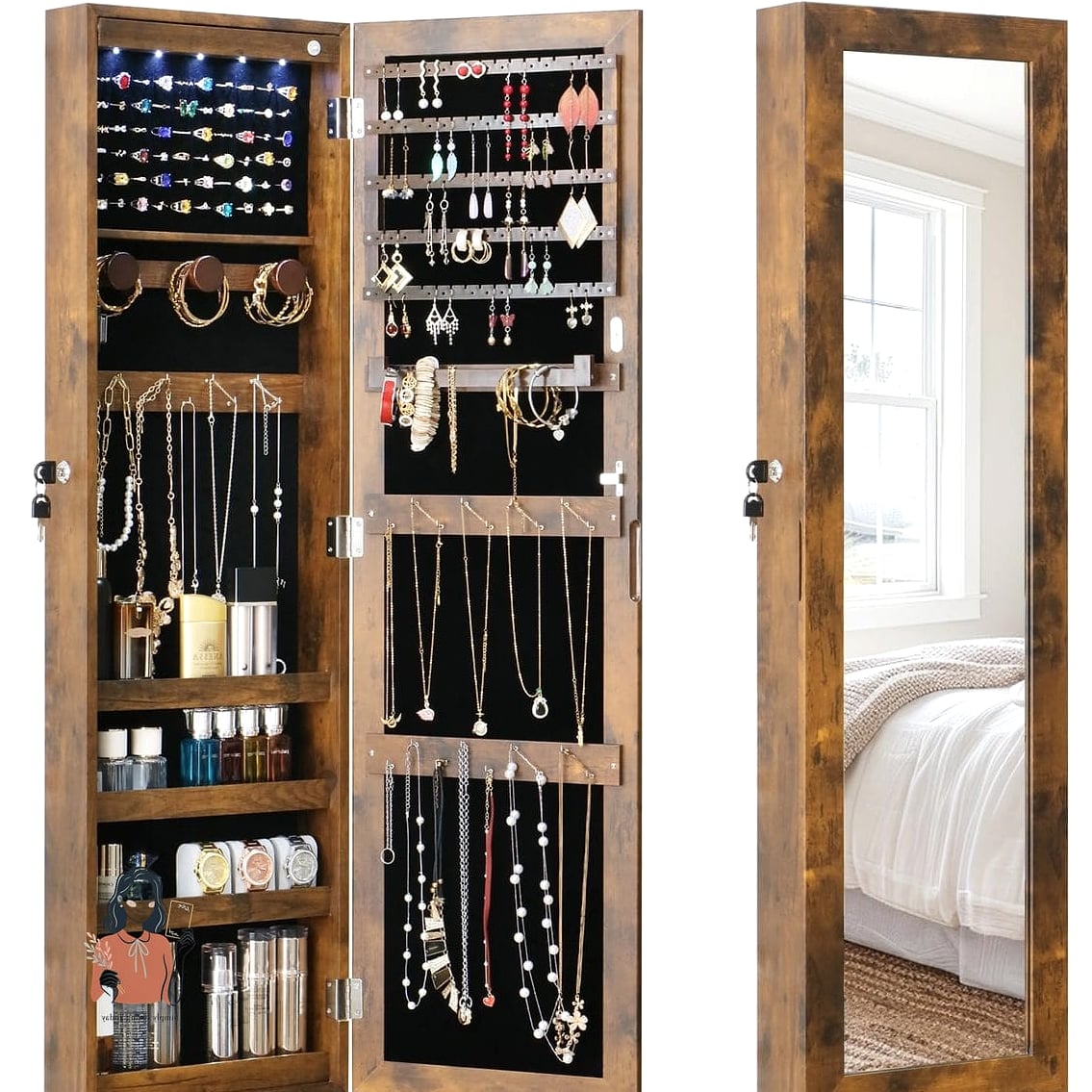 23 Brilliant Behind The Door Organization That Actually Work 9 Jewelry Organizer With Hooks and Pockets