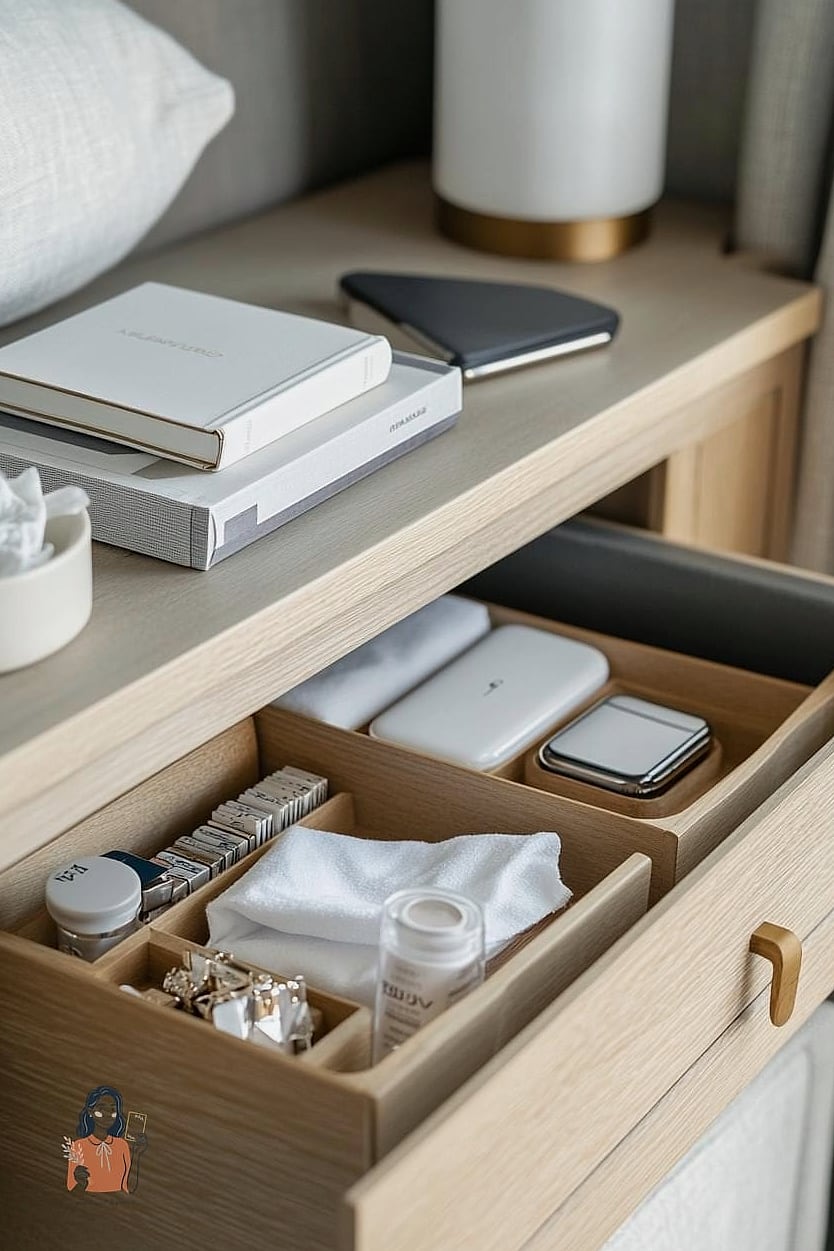 22 Genius Bedroom Organization Tips That Will Change Your Life 21 Keep Your Nightstand to Three Items or Fewer