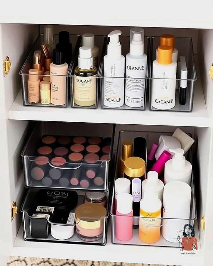 25 Gorgeous Makeup Organization Ideas Every Beauty Lover Needs 16 Labeled Bins by Occasion