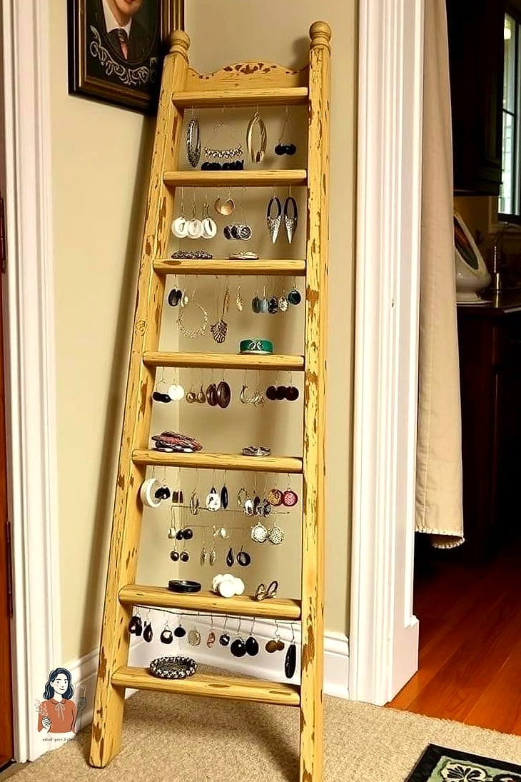 Ladder Shelf Jewelry Stand