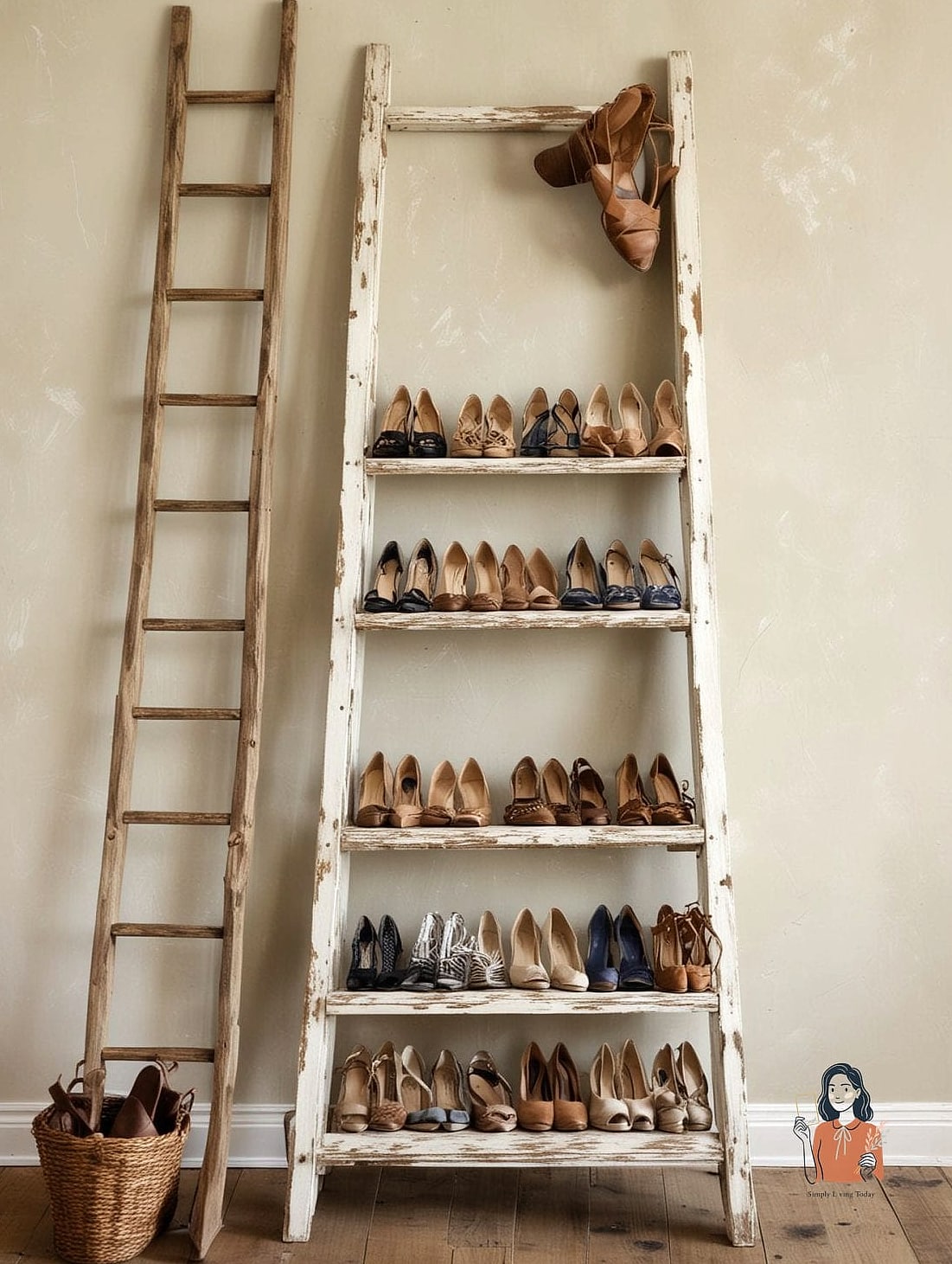 22 Brilliant DIY Shoe Rack Ideas to Finally Organize Your Closet 4 Ladder Shoe Rack