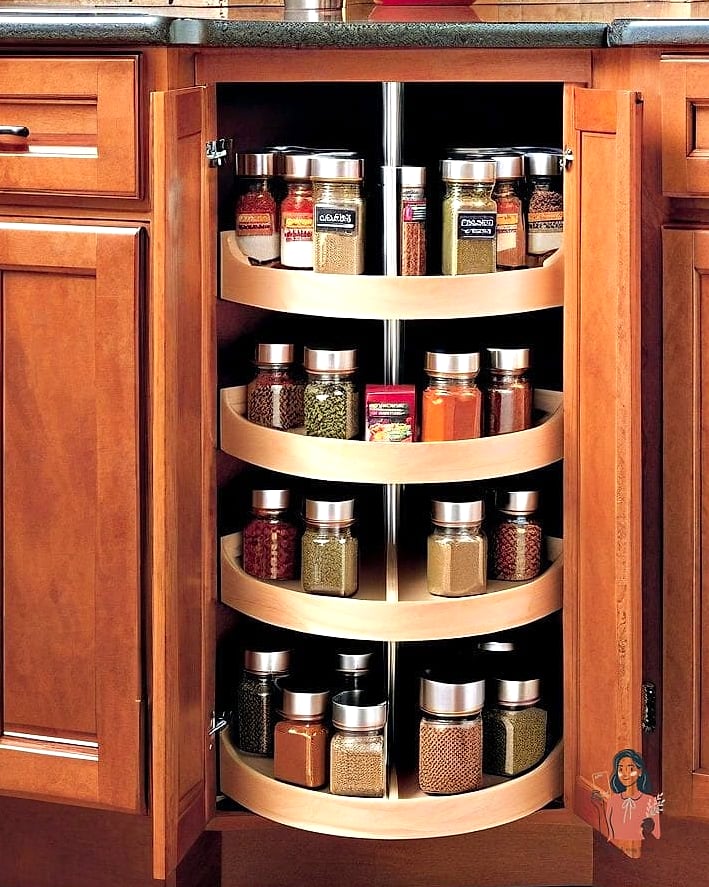 28 Brilliant Corner Cabinet Organization Worth Pinning Immediately 12 Magnetic Spice Strips on the Cabinet Wall