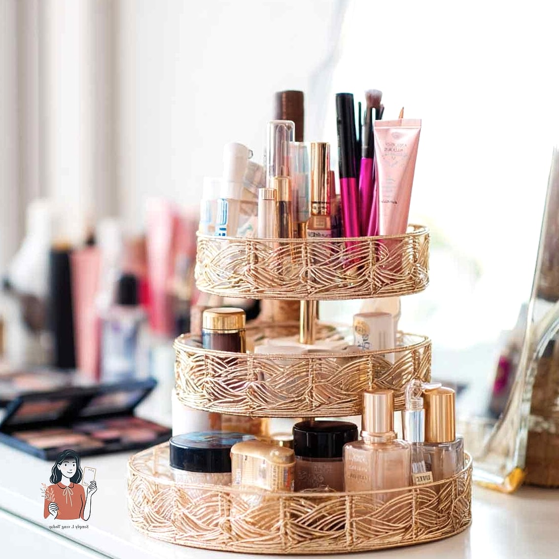25 Gorgeous Makeup Organization Ideas Every Beauty Lover Needs 19 Mini Baskets Inside a Larger Drawer