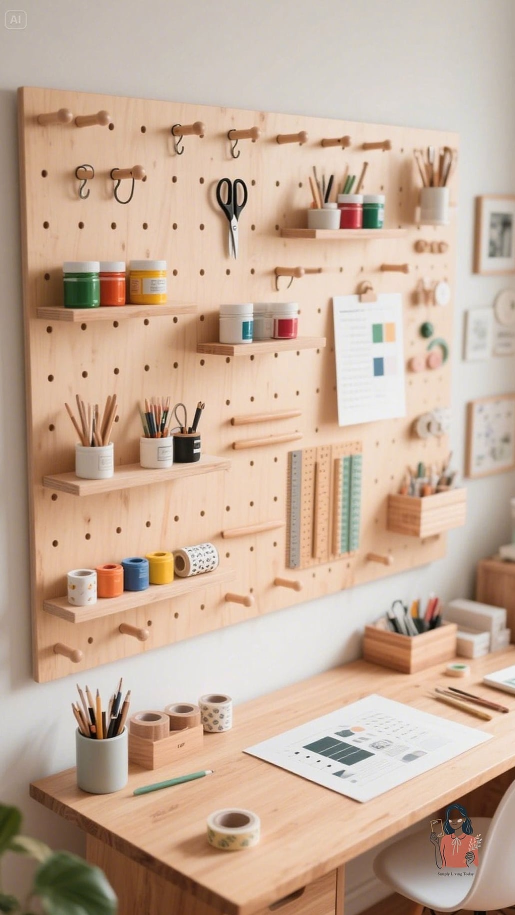 Mini Pegboard for a Desk or Craft Table