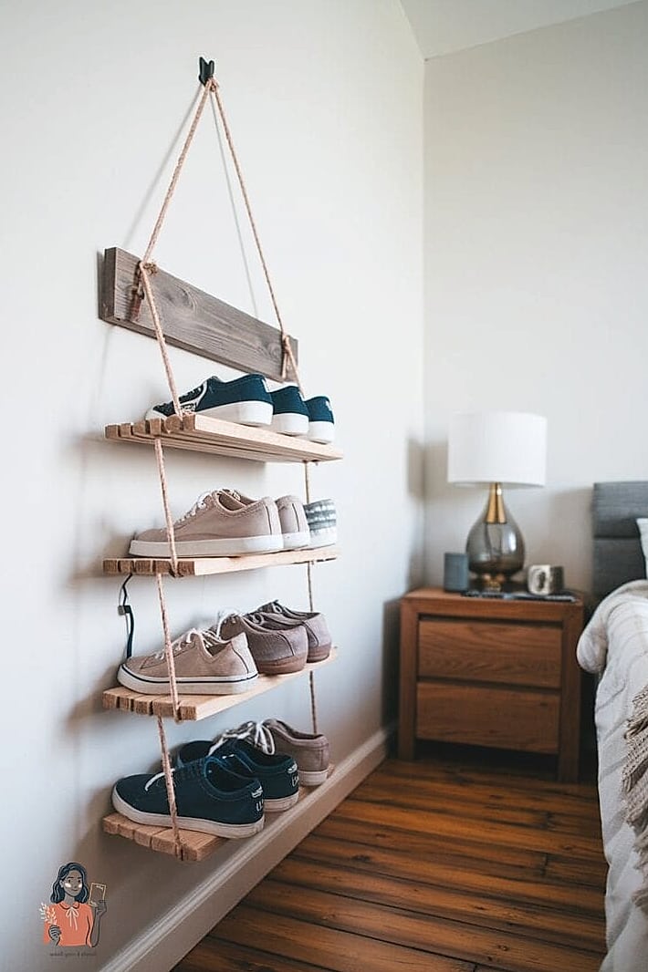Mount a Shoe Rack Inside the Closet Door