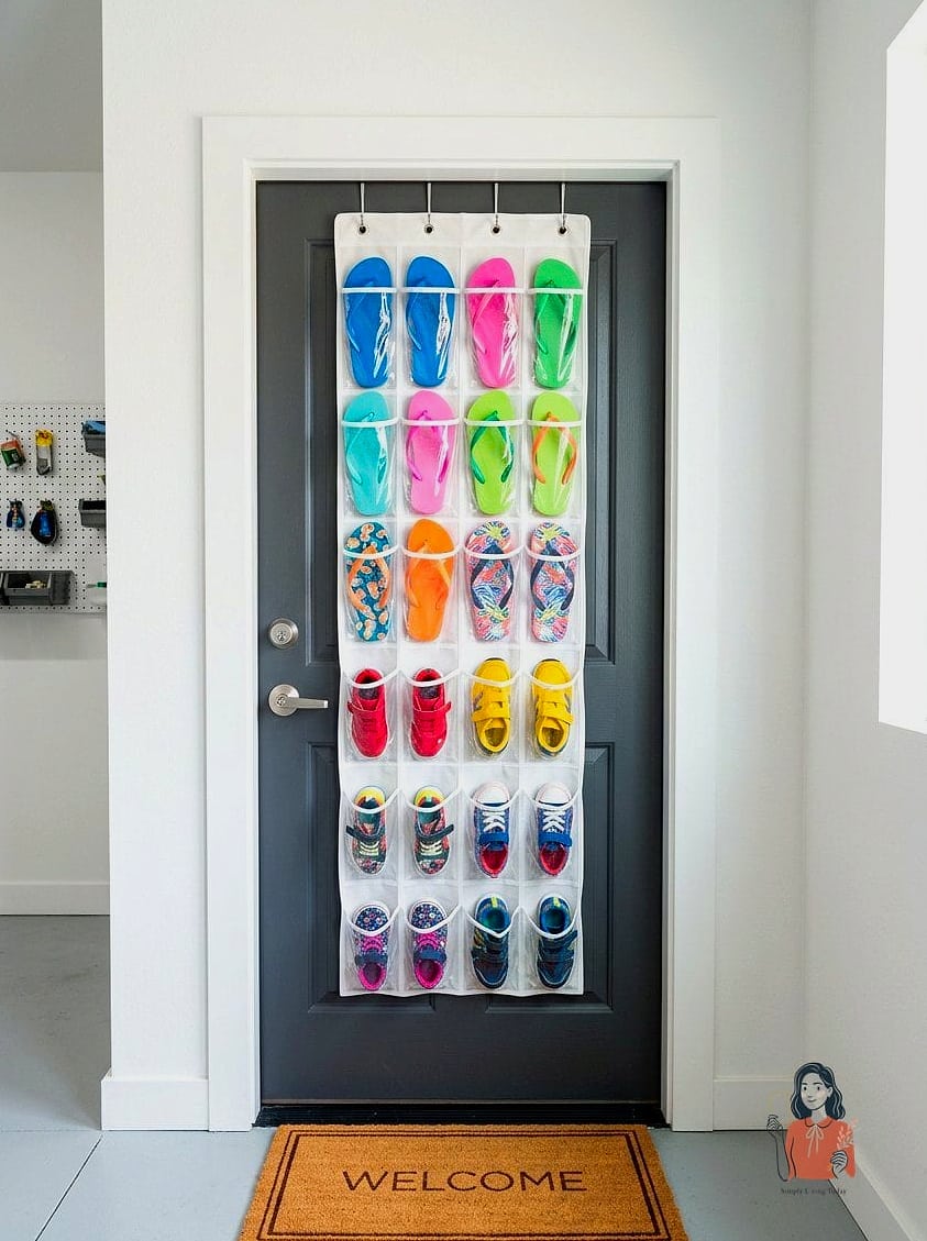 22 Brilliant DIY Shoe Rack Ideas to Finally Organize Your Closet 16 Over-the-Door Pocket Organizer