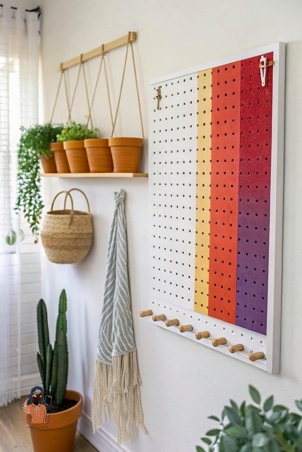 Painted Pegboard for Visual Zones