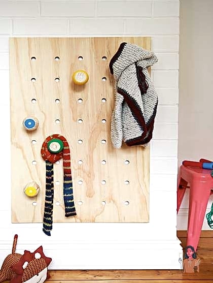 Painted Pegboard Rack
