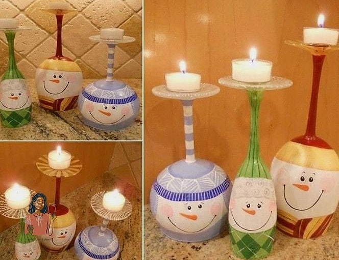 21 Easy Diy Candle Holders You Can Make This Weekend 4 Painted Wine Bottle Candlesticks