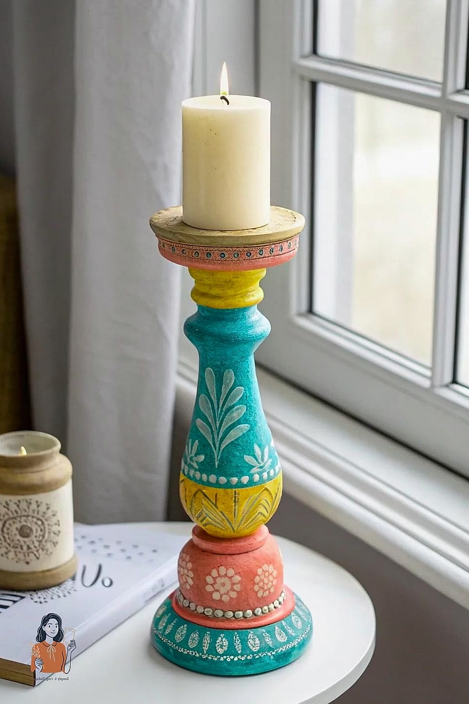 21 Easy Diy Candle Holders You Can Make This Weekend 15 Painted Wooden Bead Holders