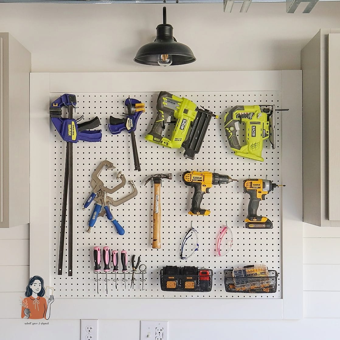 Pegboard Behind a Workbench