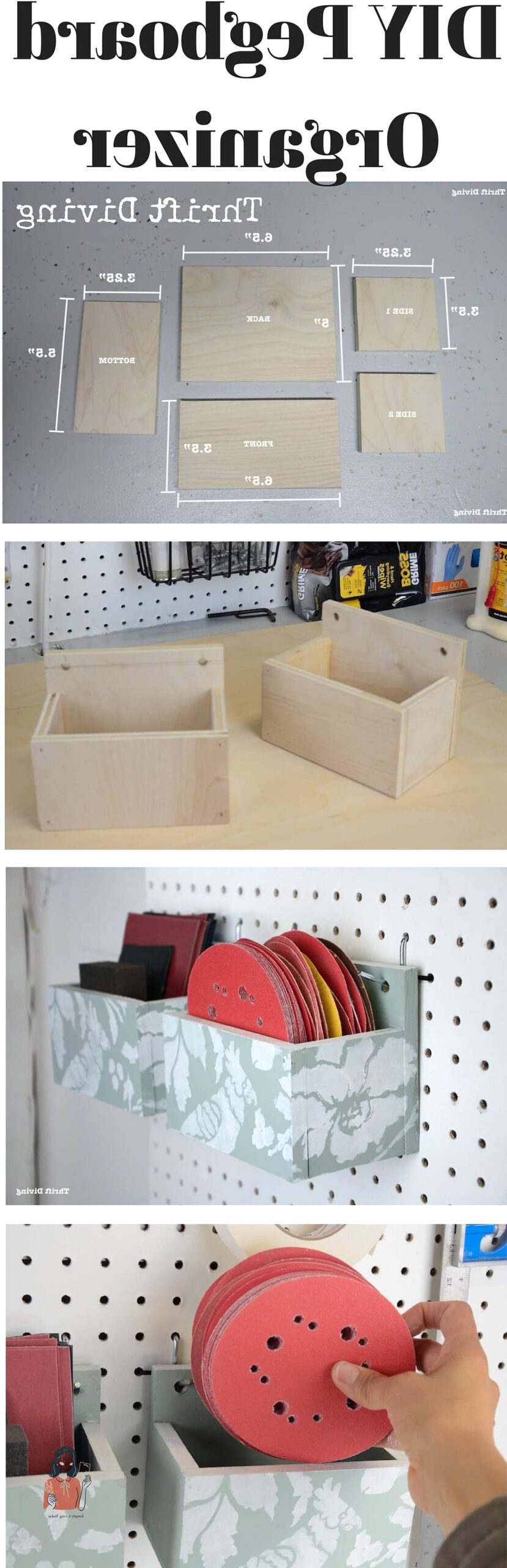 Pegboard Divided Into Labeled Sections