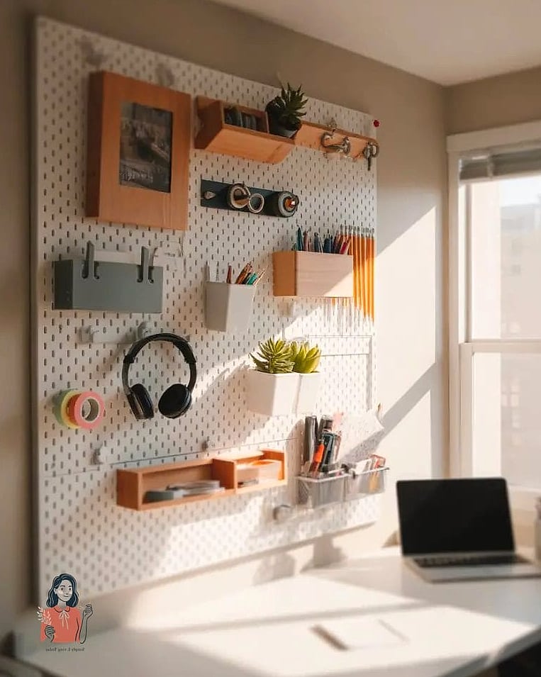 Pegboard Mounted on a Rolling Cart
