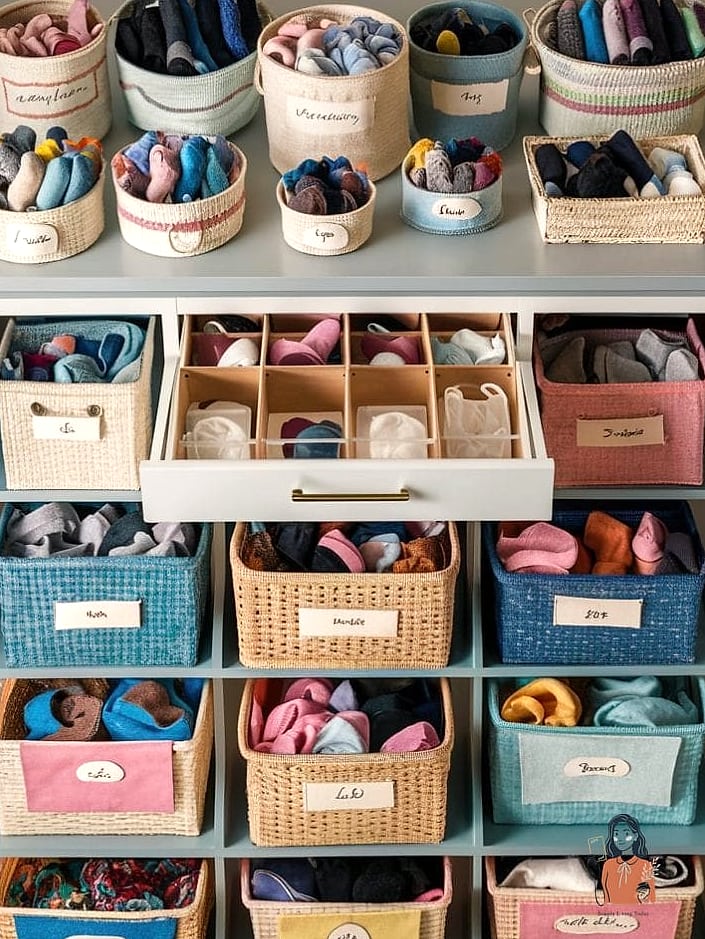 30 Genius Sock Storage That Will Change Your Life 29 The Photo-Labeled System for Kids