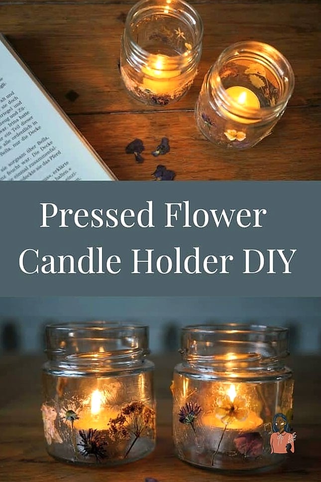21 Easy Diy Candle Holders You Can Make This Weekend 11 Pressed Flower Glass Holders