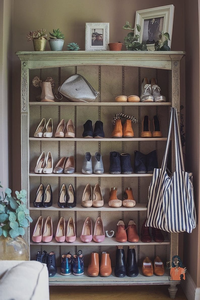 22 Brilliant DIY Shoe Rack Ideas to Finally Organize Your Closet 8 Repurposed Bookshelf Rack